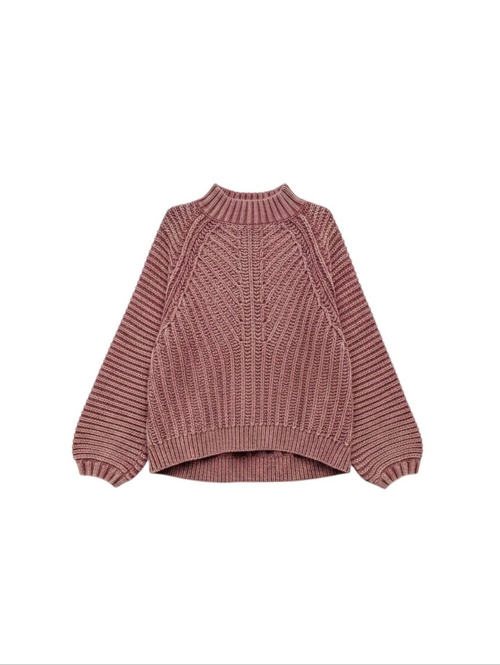 Free People Sweetheart Cable Knit Turtleneck Sweater In Rouge Combo Size Large - Picture 3 of 10